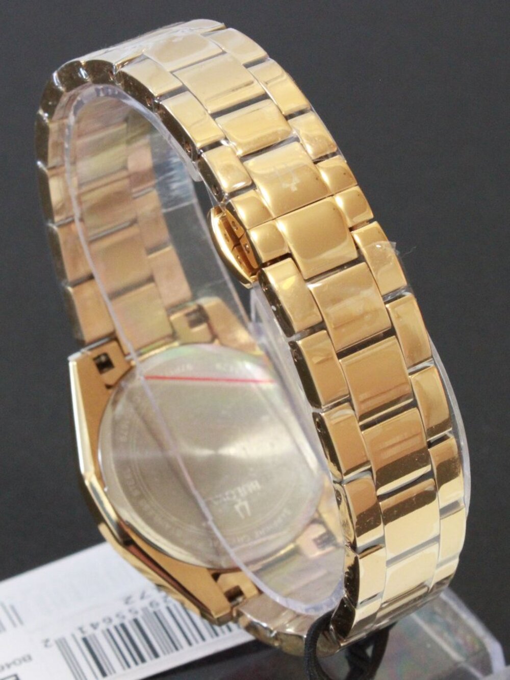 Bulova Ladies Surveyor Quartz Watch Diamond Indices MOP Dial Gold Tone 31mm - Picture 10 of 12
